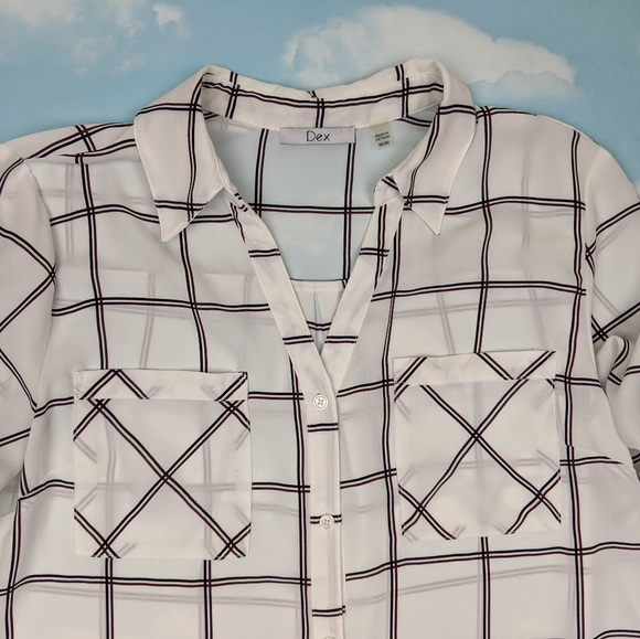 Windowpane plaid button down shirt - Picture 2 of 3